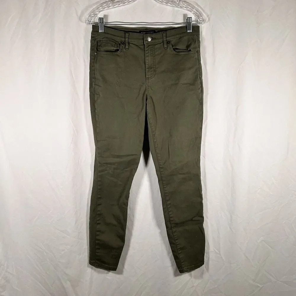 Banana Republic Pants Women's 6 28 Green Cotton Blend Mid Rise skinny